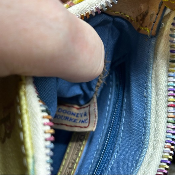 Dooney & Bourke Itsy Bitsy Ivory Multi-Color Monogram MIni Handbag. - Picture 7 of 8